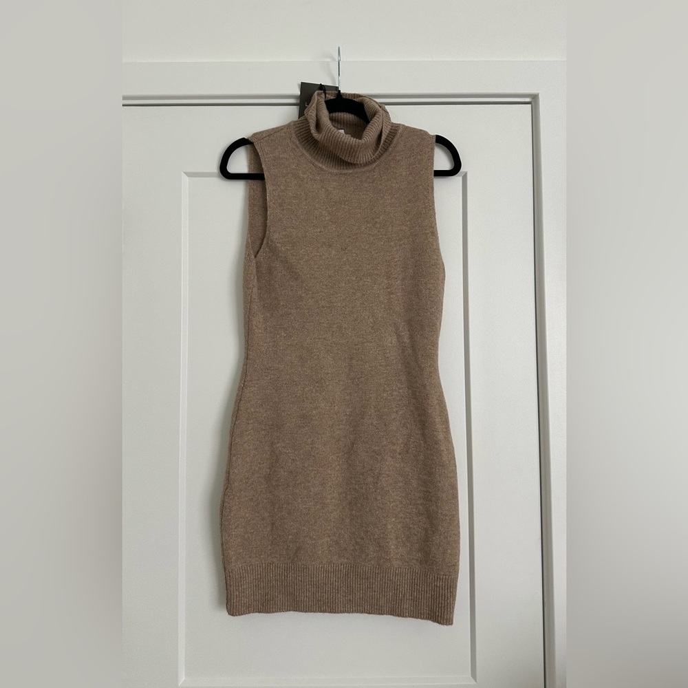 Le Lis Tan Turtle Neck knit dress